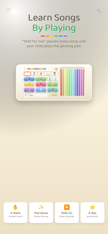 Wonderchord's Wait For Me mode, with the next colour pad glowing